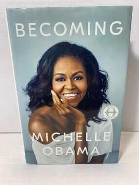 Becoming by Michelle Obama - Hardcover with Dust Jacket, Blue Cover